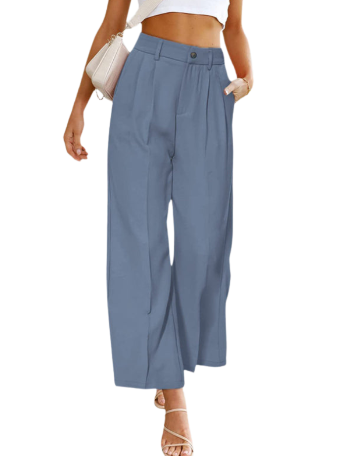 SHOPIQAt Women's Casual Wide Leg Pants High Waist Button Down Trousers With Pockets - Premium from shopiqat - Just $7.900! Shop now at shopiqat